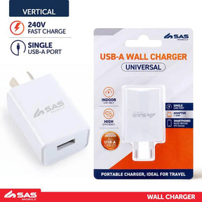 SAS White USB Wall Charger 1A 283774