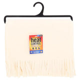 Scarf Adults Heat Control 2ply Polar Fleece 175x25cm Black & Cream 289158
