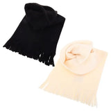 Scarf Adults Heat Control 2ply Polar Fleece 175x25cm Black & Cream 289158
