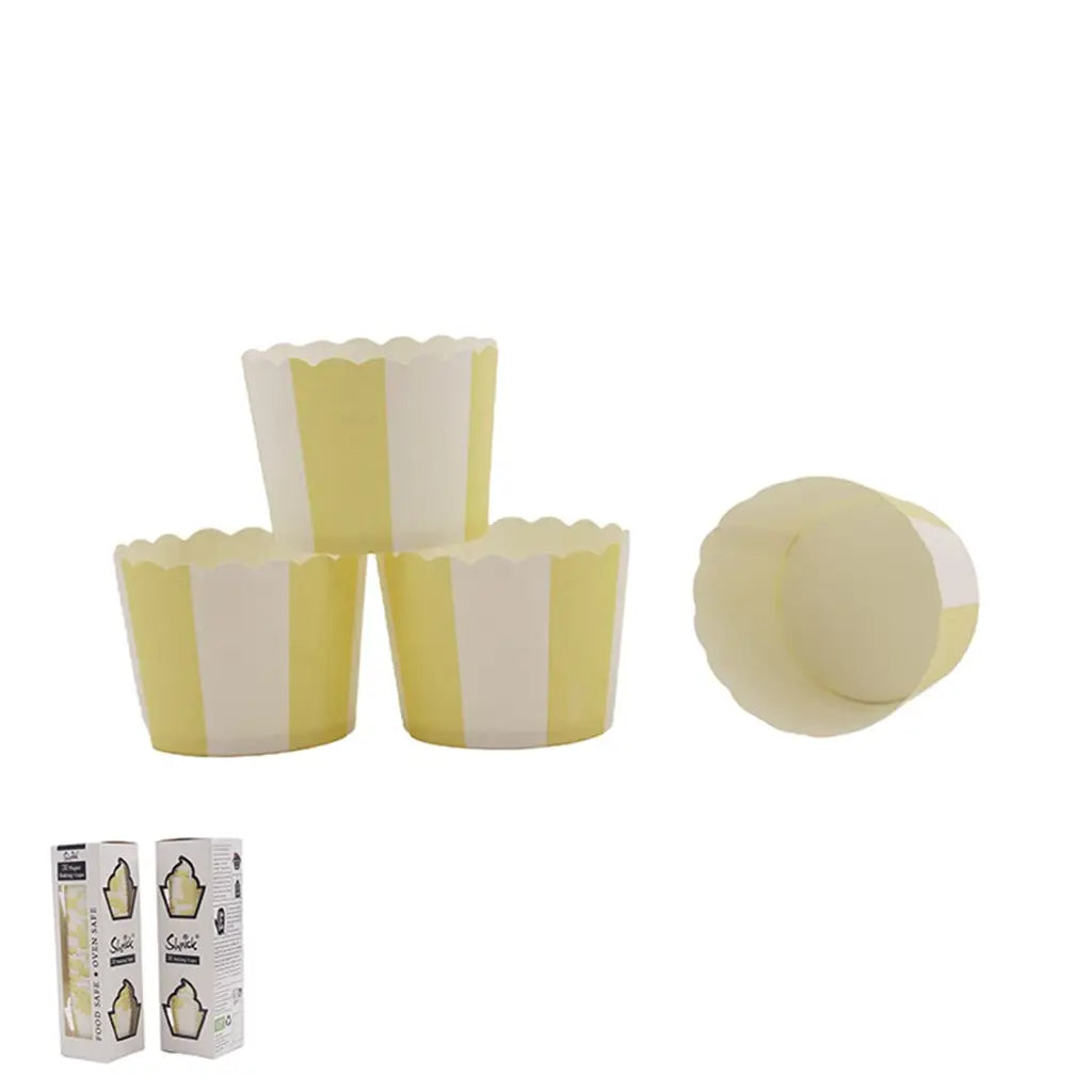 Shmick Baking Cups Yellow Stripe 30Pk SH22307