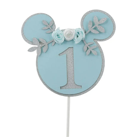 Shmick Blue 1st Birthday Mouse Ear Cake Topper 10x16cm SH43845