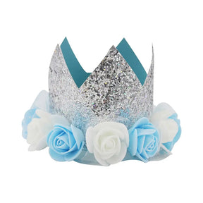 Shmick Blue And Sliver Glitter Birthday Crown SH43708