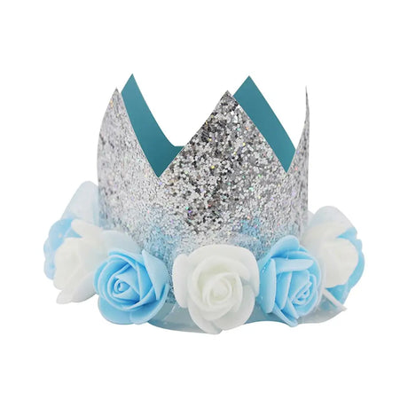 Shmick Blue And Sliver Glitter Birthday Crown SH43708