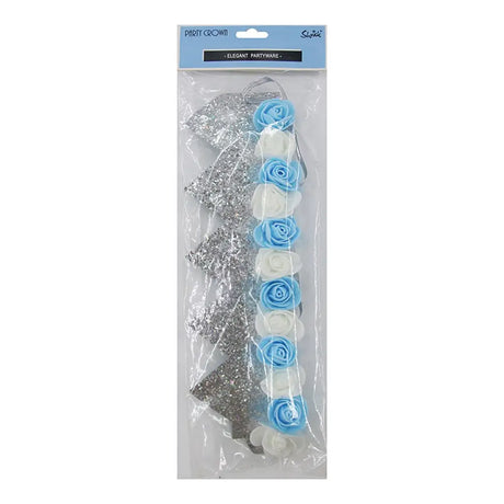 Shmick Blue And Sliver Glitter Birthday Crown SH43708