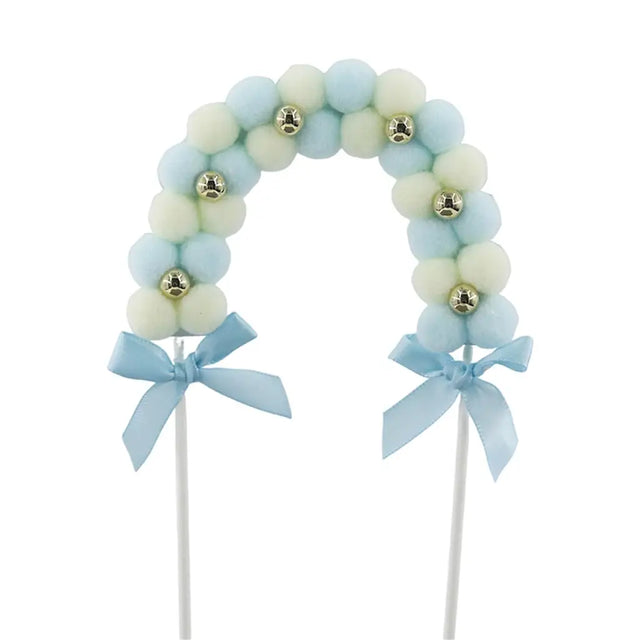 Shmick Blue And White Pom Pom Arch Cake Topper SH43821