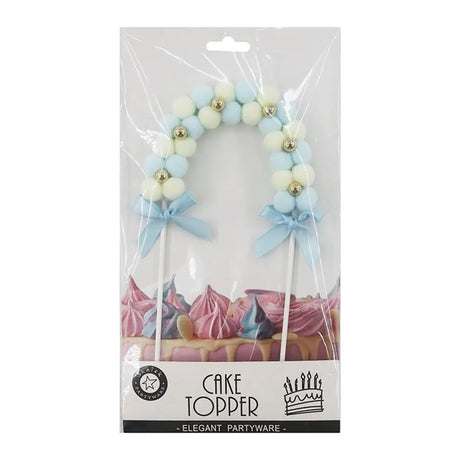 Shmick Blue And White Pom Pom Arch Cake Topper SH43821