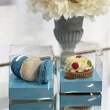 Shmick Blue Clear Cupcake Box With Blue Base 9x9x9cm 4PK SH21478
