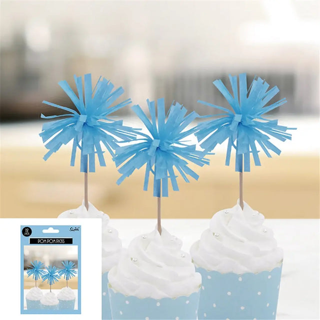Shmick Blue Pom Pom Picks 12PK SH23489