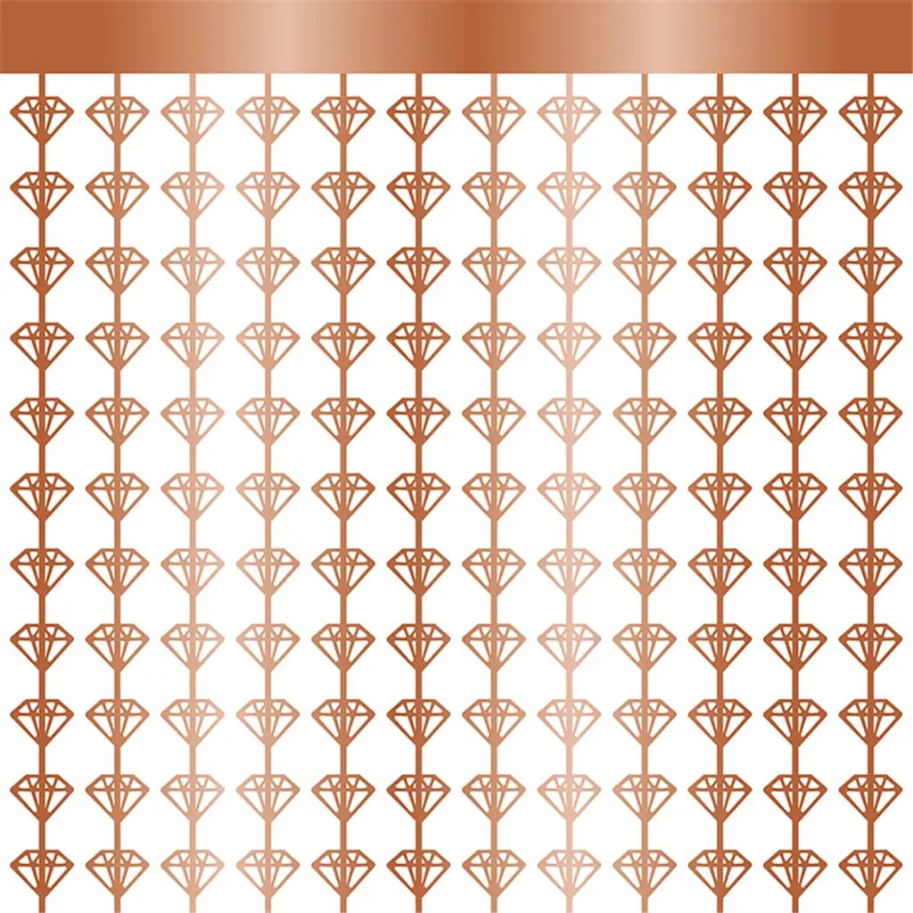 Shmick Diamond Foil Curtain Rose Gold 100x200cm SH43586