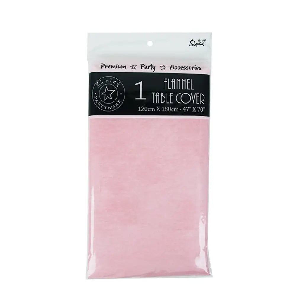 Shmick Flannel Reusable Table Cover 120x180cm Blush Pink SH23615