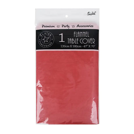 Shmick Flannel Reusable Table Cover 120x180cm Cherry Red SH23639
