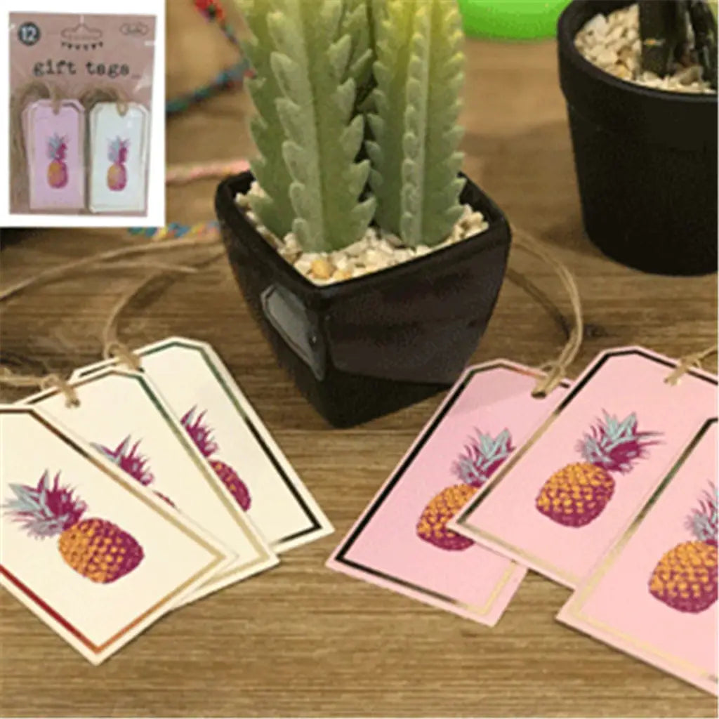 Shmick Gift Tag Pineapple Pink Or White 12Pk A179413