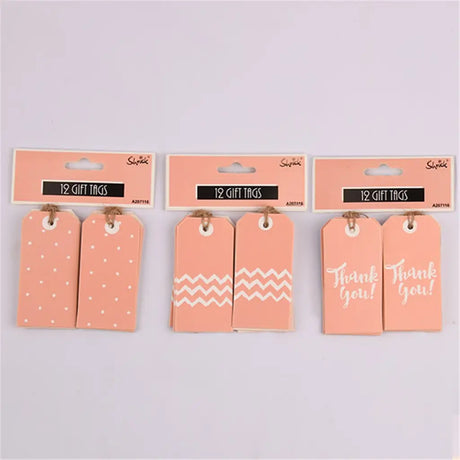 Shmick Gift Tag With Design Coral Pink 12Pk A207116