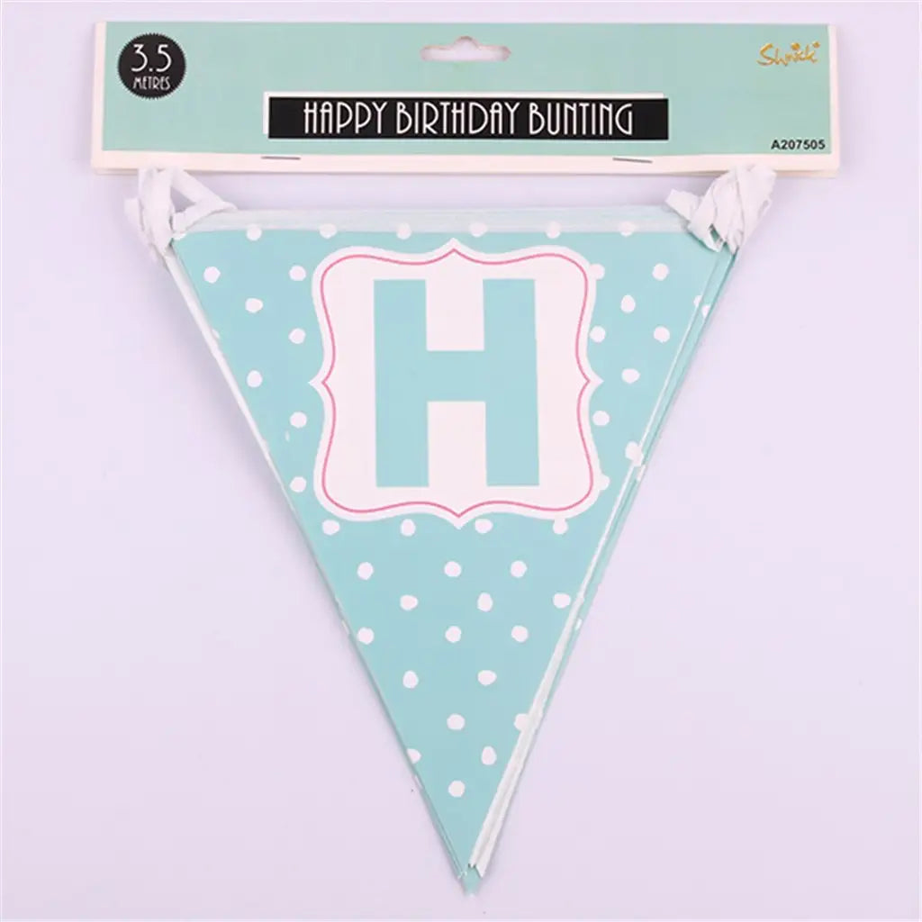 Shmick Happy Birthday Bunting In Mint A207505
