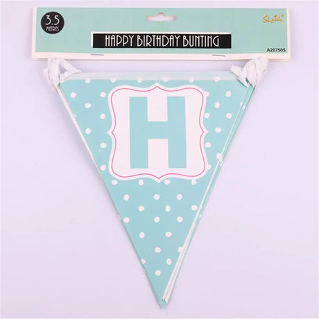 Shmick Happy Birthday Bunting In Mint A207505