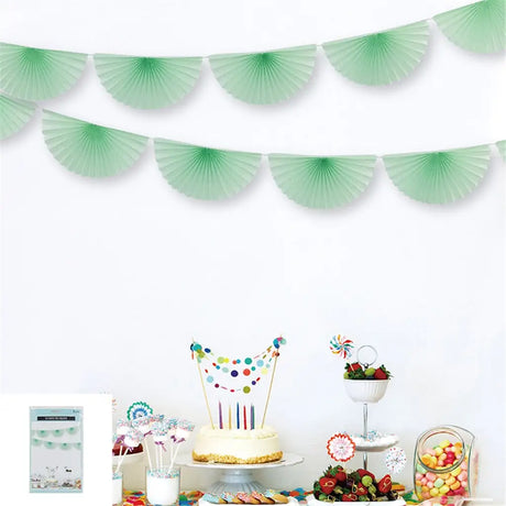 Shmick Mint 7 Paper Fan Garland 300cm SH22581