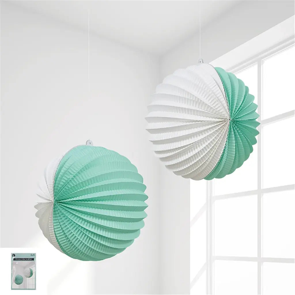 Shmick Mint Accordion Lanterns 2Pk 25cm SH22697