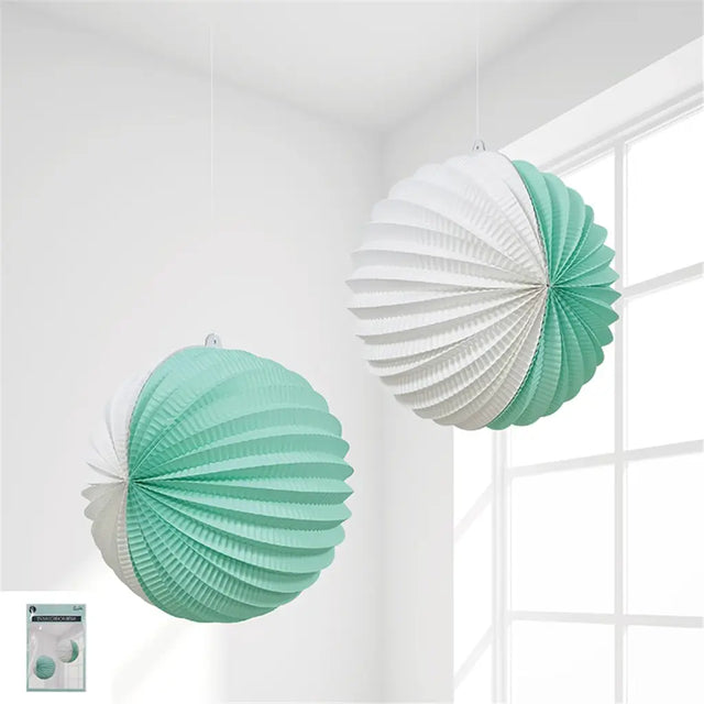 Shmick Mint Accordion Lanterns 2Pk 25cm SH22697