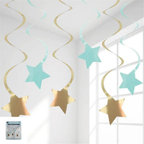 Shmick Mint Star Hanging Swirls 6PK SH23380