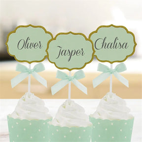 Shmick Mint Writable Cupckae Topper 5x6cm 6Pk SH43760