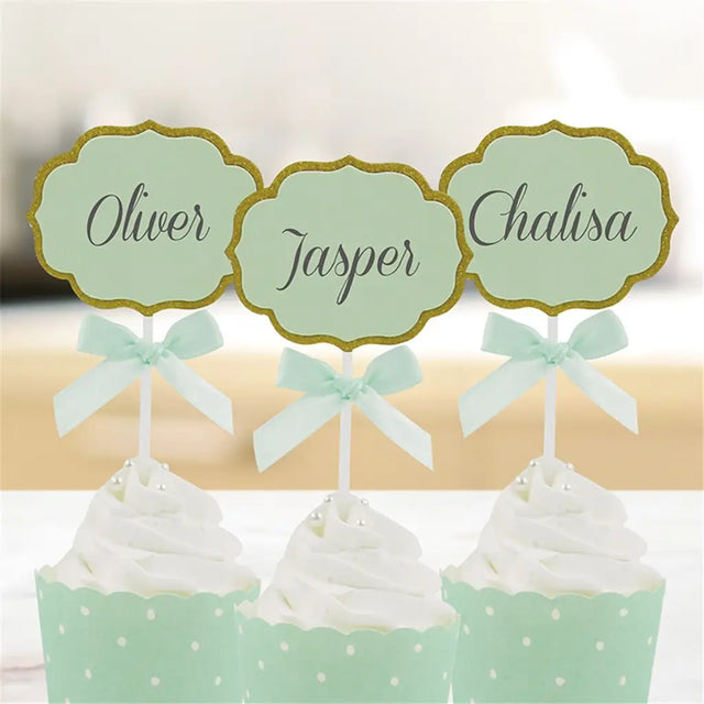 Shmick Mint Writable Cupckae Topper 5x6cm 6Pk SH43760