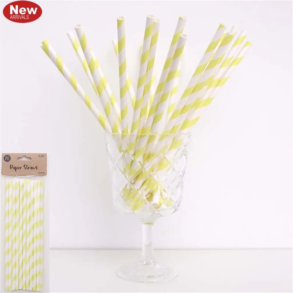 Shmick Paper Straws Neon Chartreuse 20Pk A212400