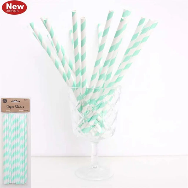Shmick Paper Straws Neon Mint 20Pk A212387