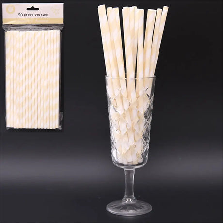 Shmick Paper Straws Porcelain 50Pk A232064