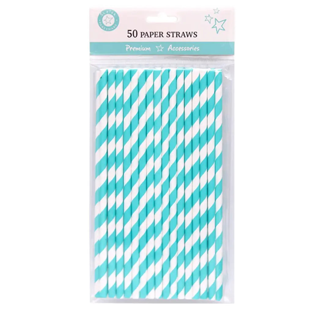 Shmick Paper Straws Teal 50Pk A231999