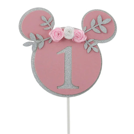 Shmick Pink 1st Birthday Mouse Ear Cake Topper 10x16cm SH43838