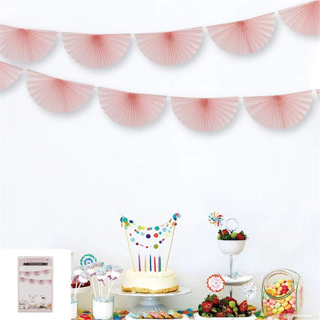 Shmick Pink 7 Paper Fan Garland 300cm SH22550