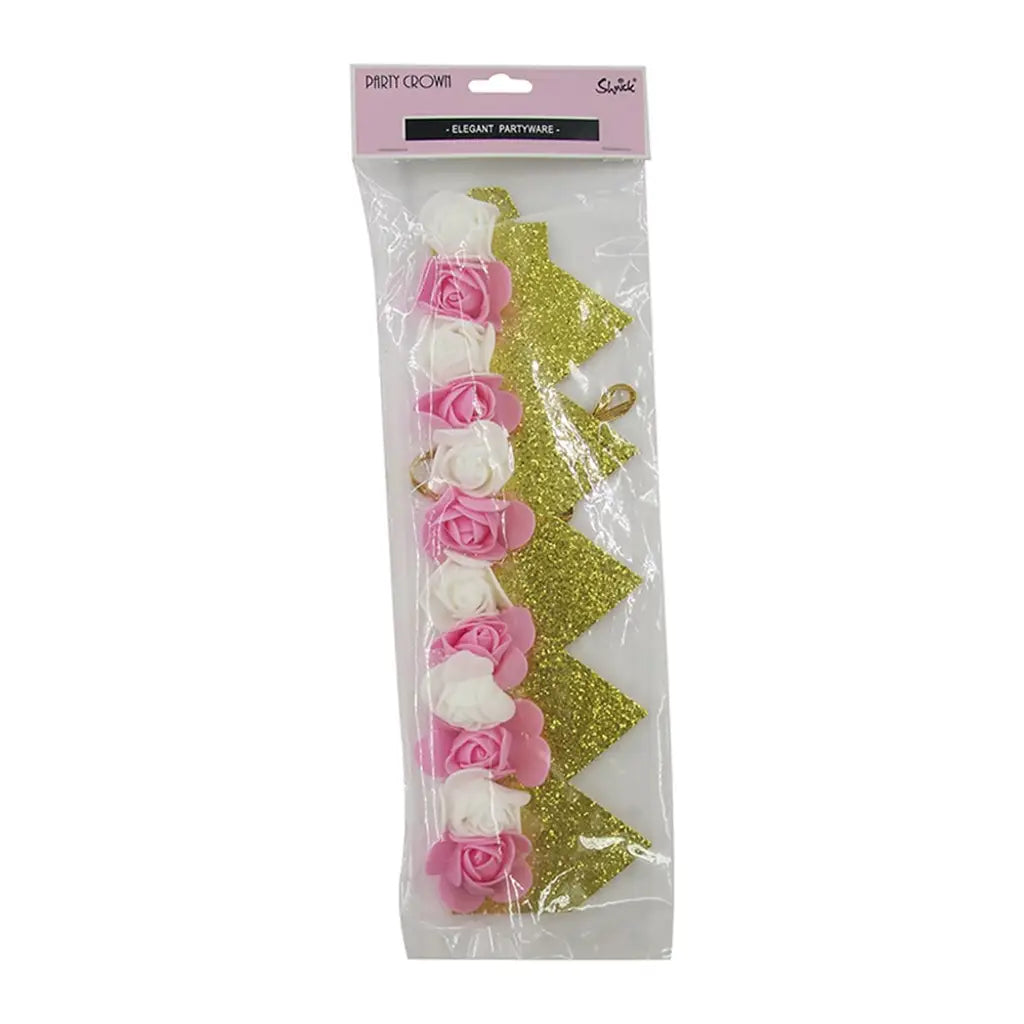 Shmick Pink And Sliver Glitter Birthday Crown SH43692