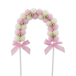 Shmick Pink And White Pom Pom Arch Cake Topper SH43814