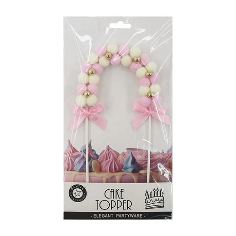 Shmick Pink And White Pom Pom Arch Cake Topper SH43814