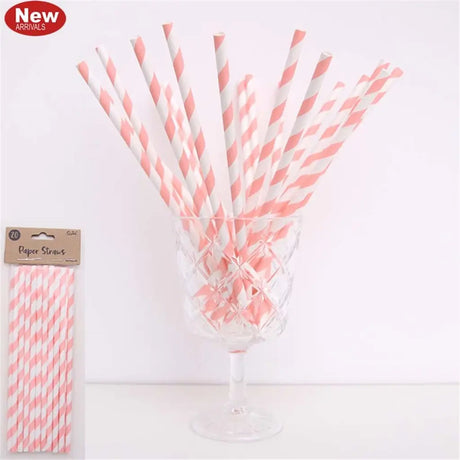 Shmick Pink Paper Straws 20PK A212370