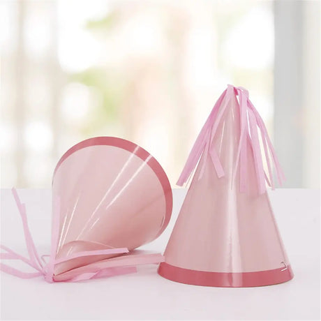 Shmick Pink Striped Paper Hats 6PK SH20570