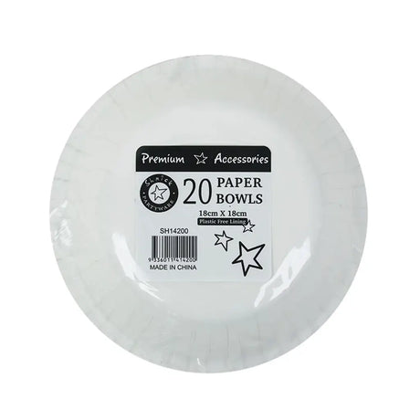 Shmick Plastic Free Paper Bowl Black 18cm 20PK SH14200