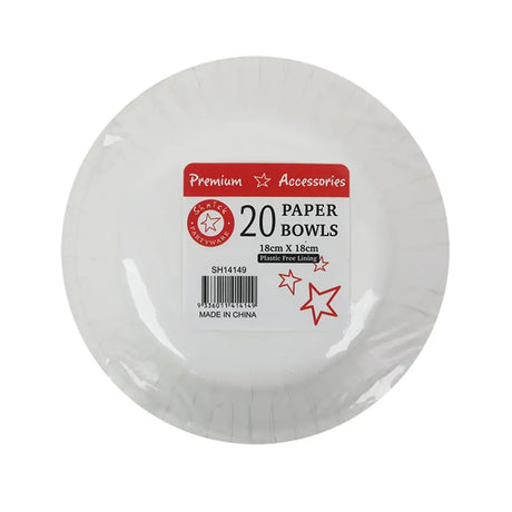 Shmick Plastic Free Paper Bowl Cherry Red 18cm 20PK SH14149