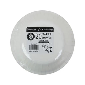 Shmick Plastic Free Paper Bowl White 18cm 20PK SH14217