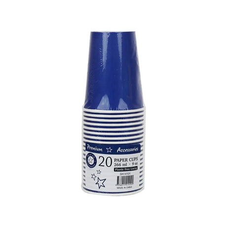 Shmick Plastic Free Paper Cups Azure Blue 266ml 20PK SH14101