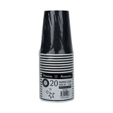 Shmick Plastic Free Paper Cups Black 266ml 20PK SH14088