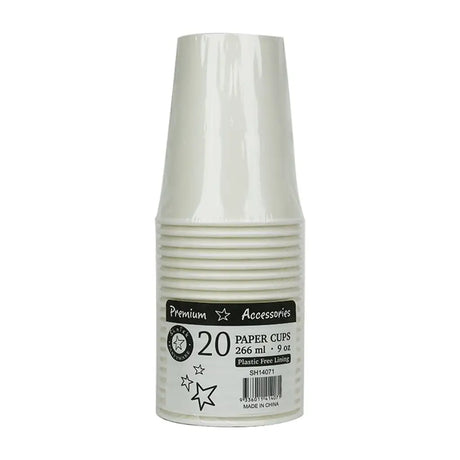 Shmick Plastic Free Paper Cups White 266ml 20PK SH14071
