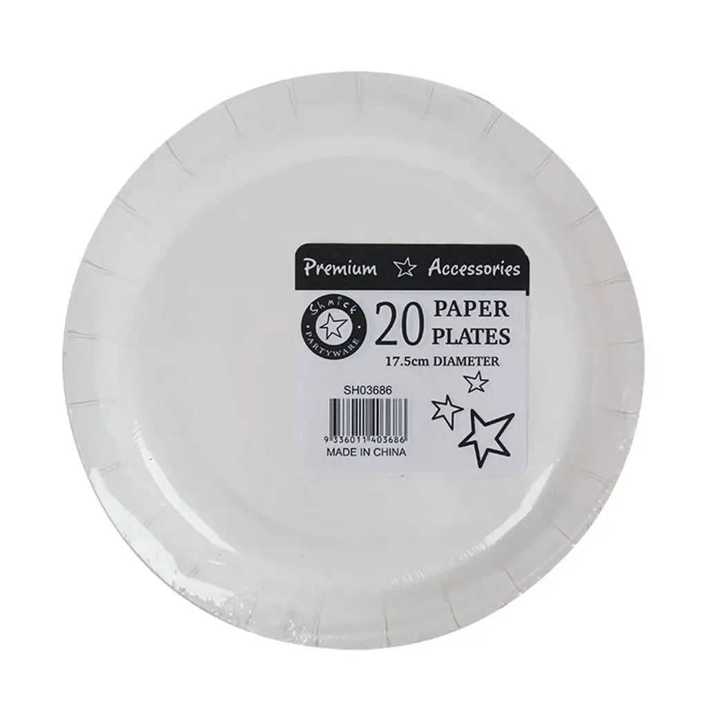 Shmick Plastic Free Paper Plate Black 18cm 20PK SH03686