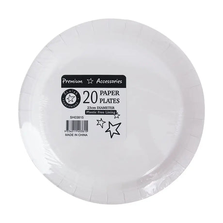 Shmick Plastic Free Paper Plate Black 23cm 20PK SH03815