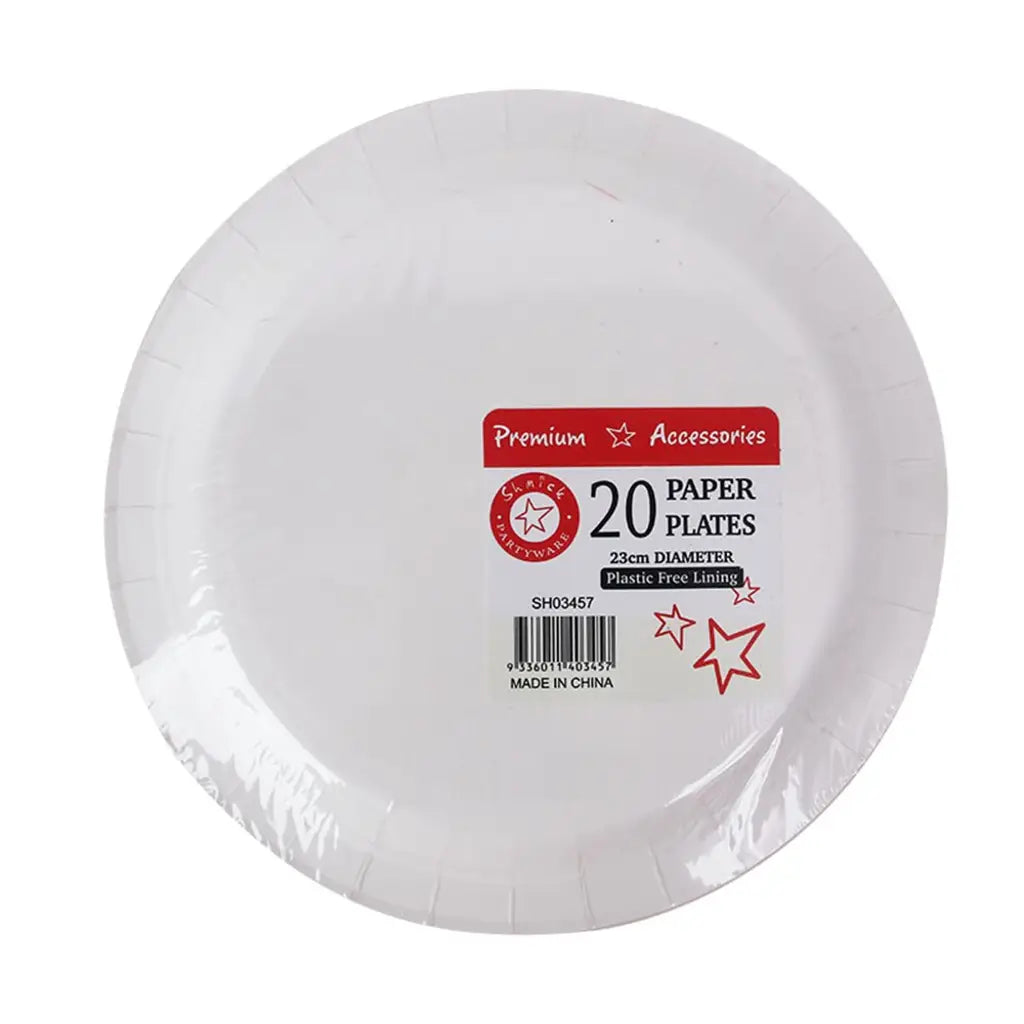 Shmick Plastic Free Paper Plate Cherry Red 23cm 20PK SH03457