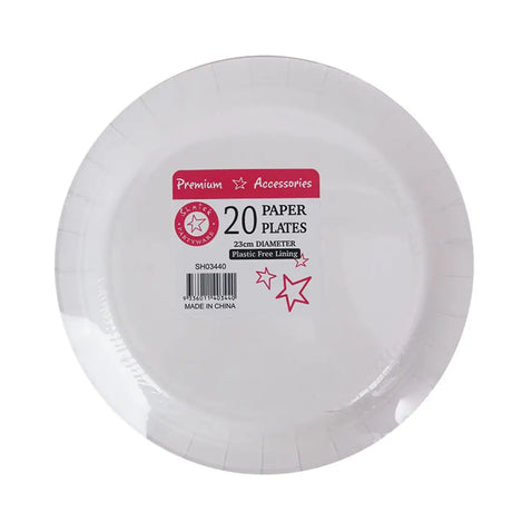Shmick Plastic Free Paper Plate Magenta Pink 23cm 20PK SH03440