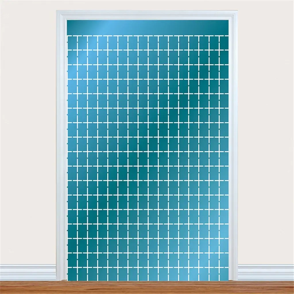 Shmick Square Foil Curtain Blue 100x200cm SH43531