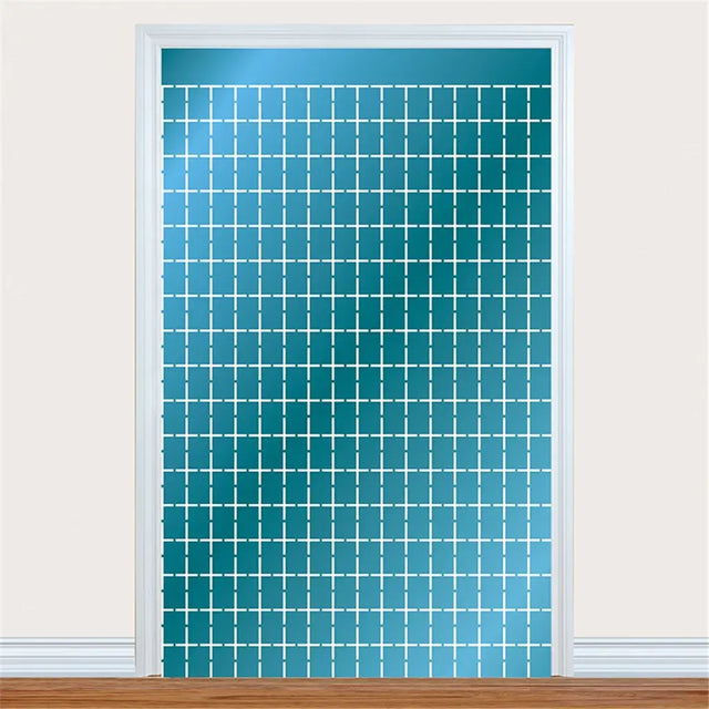 Shmick Square Foil Curtain Blue 100x200cm SH43531