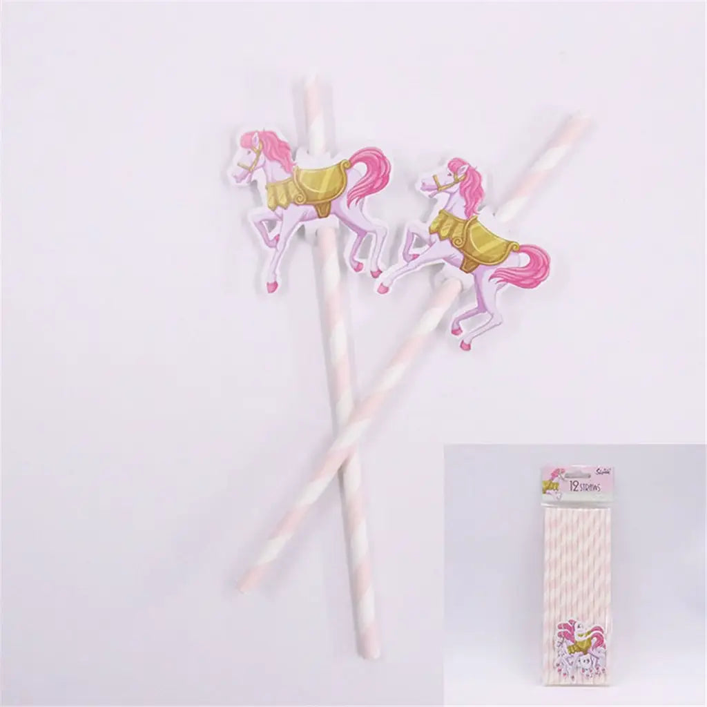 Shmick Straws Carousel Horse 12Pk SH87941