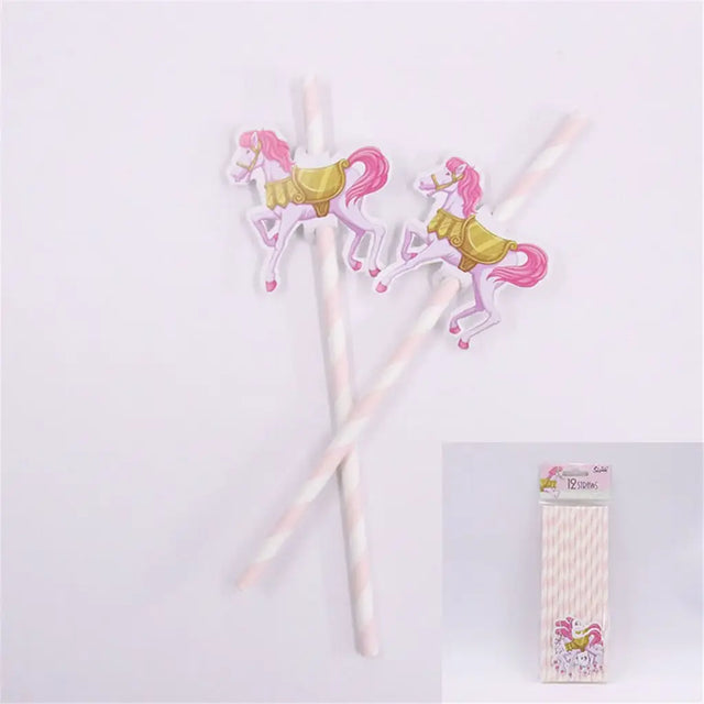 Shmick Straws Carousel Horse 12Pk SH87941